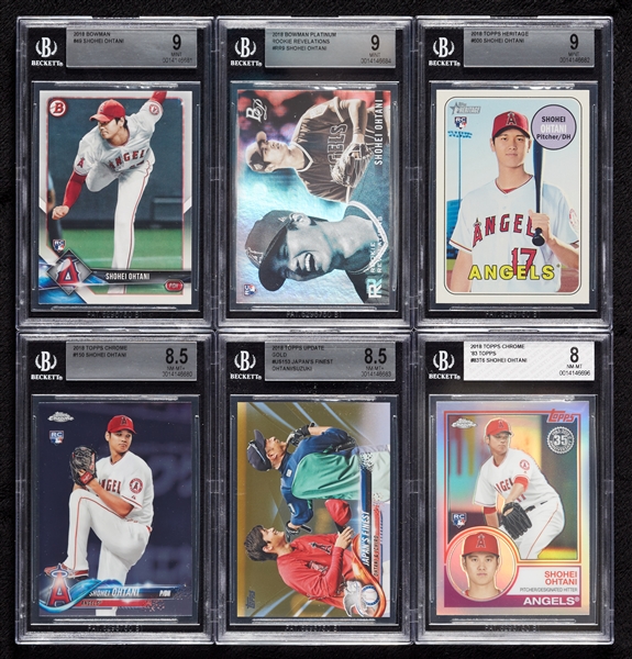 Shohei Ohtani 2018 BGS-Graded Group with Topps Heritage, Topps Chrome (6)