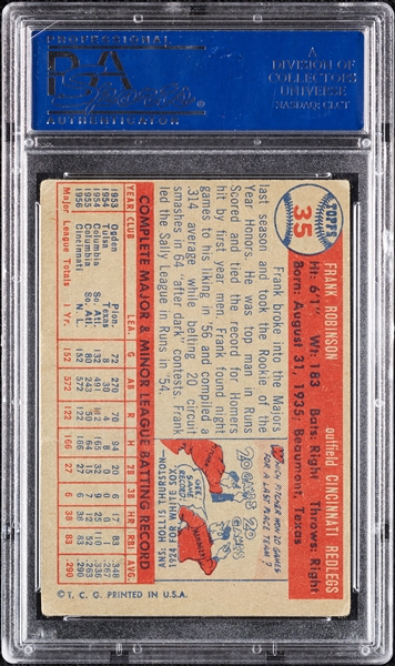 Frank Robinson Signed 1957 Topps RC No. 35 (PSA/DNA)
