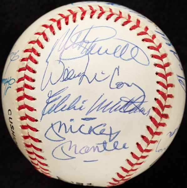500 Home Run Club Multi-Signed ONL Baseball with Mantle, Williams, Aaron (BAS)