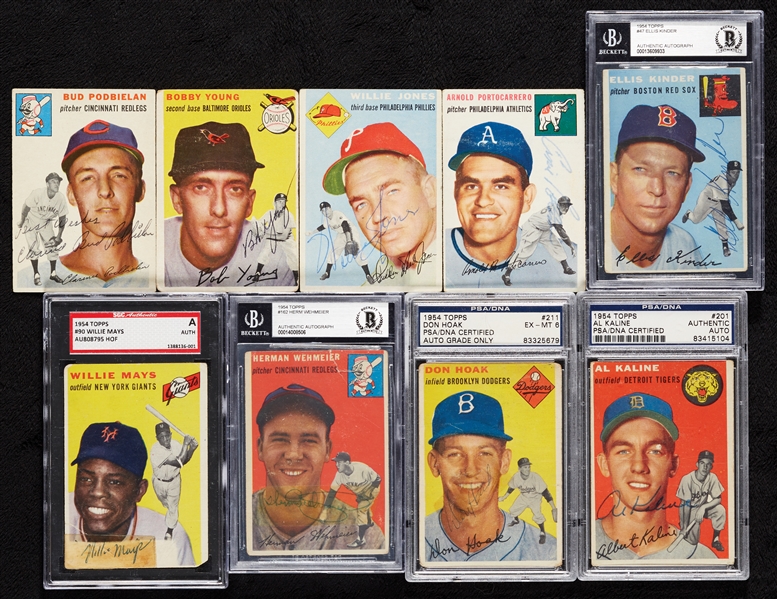 Signed 1954 Topps Baseball Collection (224)