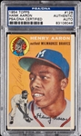 Hank Aaron Signed 1954 Topps RC No. 128 (PSA/DNA)