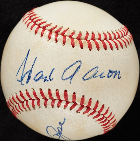 Hank Aaron & Pete Rose Dual-Signed OAL Baseball (JSA)