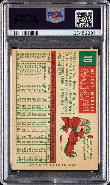 1959 Topps Baseball Partial Set, PSA 3 Mantle, 23 HOFers, 45 High Numbers (370)