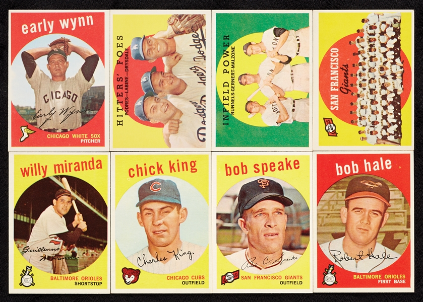 1959 Topps Baseball High-Grade Partial Set, 34 High Nos. (350/572)