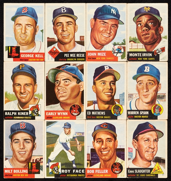 1953 Topps Baseball Partial Set, Dozen HOFers (235/274)