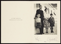 Queen Elizabeth II & Prince Philip Signed Royal Christmas Card (1956) (BAS)