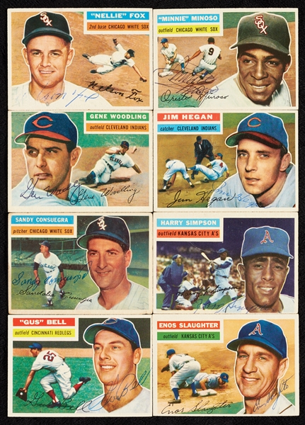 Signed 1956 Topps Baseball Card Collection (56)