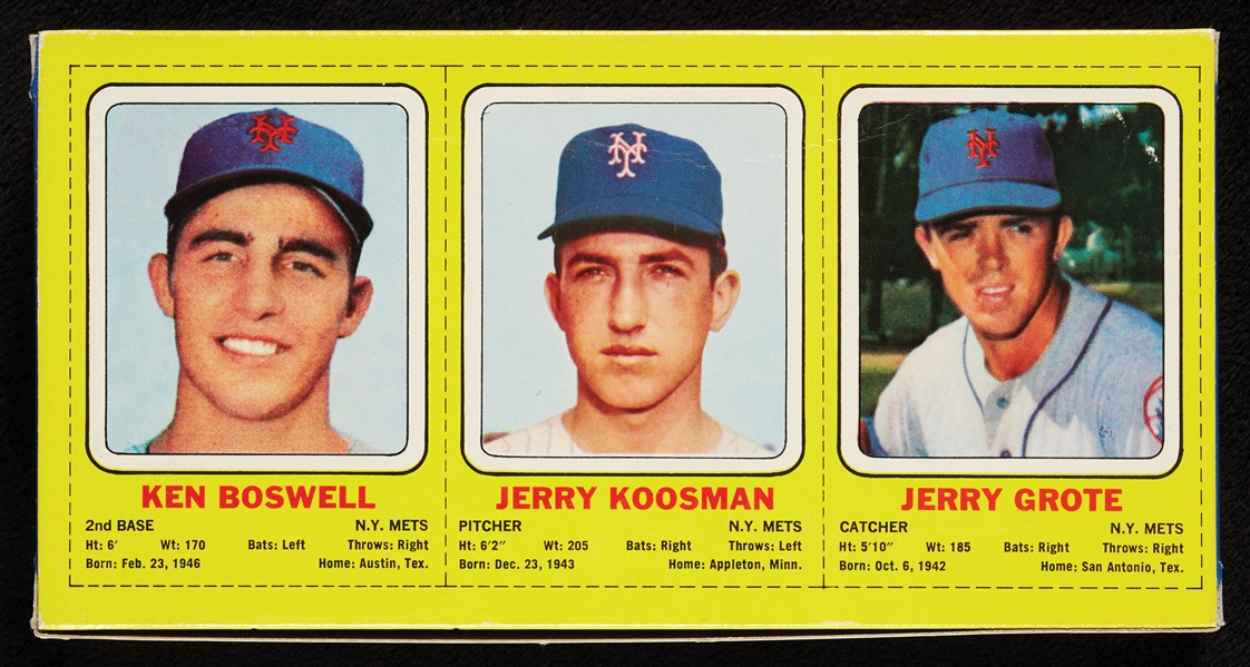 1970 Transogram The Amazin Mets MIB Boswell, Koosman and Grote Figures (3)