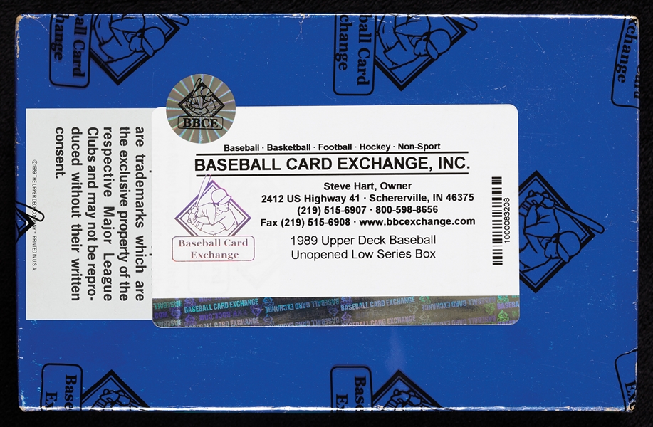 1989 Upper Deck Baseball Low Series Wax Box (BBCE)