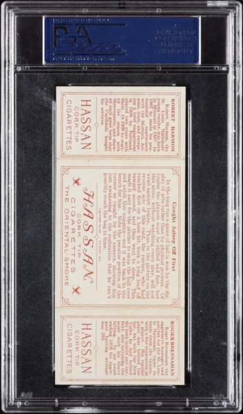 1912 T202 Hassan Triple Folder Roger Bresnahan/Harmon PSA 4