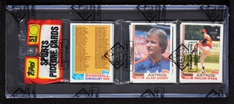 1982 Topps Baseball Rack Pack - Nolan Ryan Top & Back (BBCE)