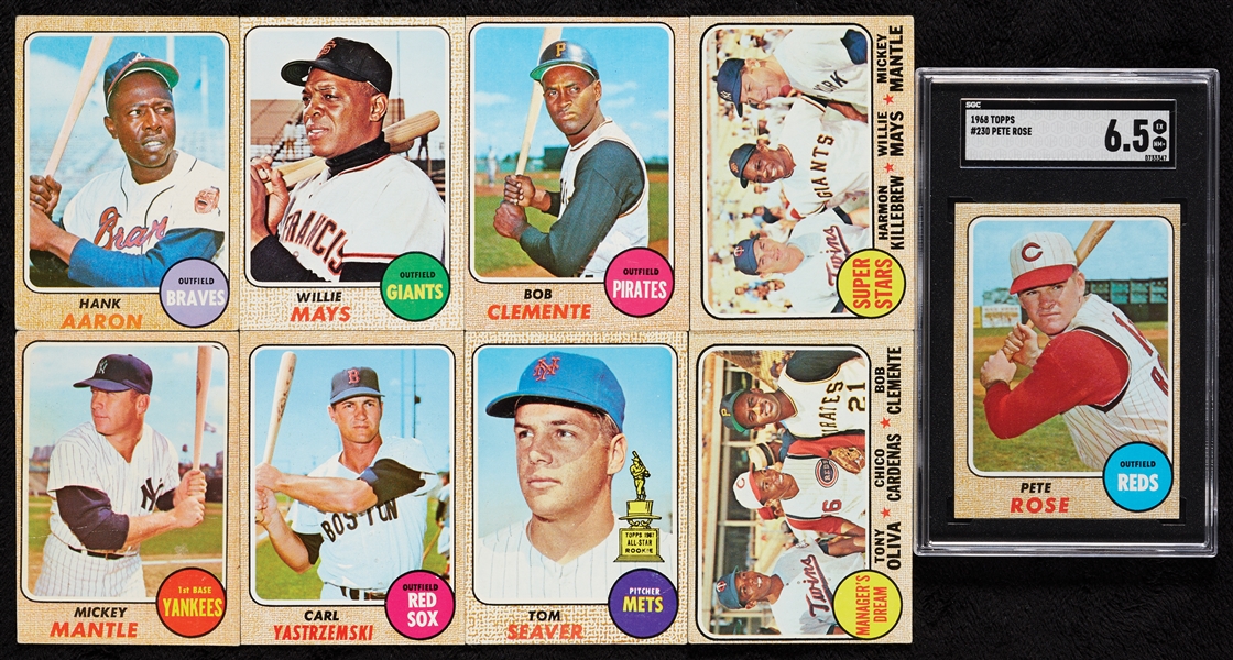 1968 Topps Baseball Complete Set, Rose Slabbed (598)