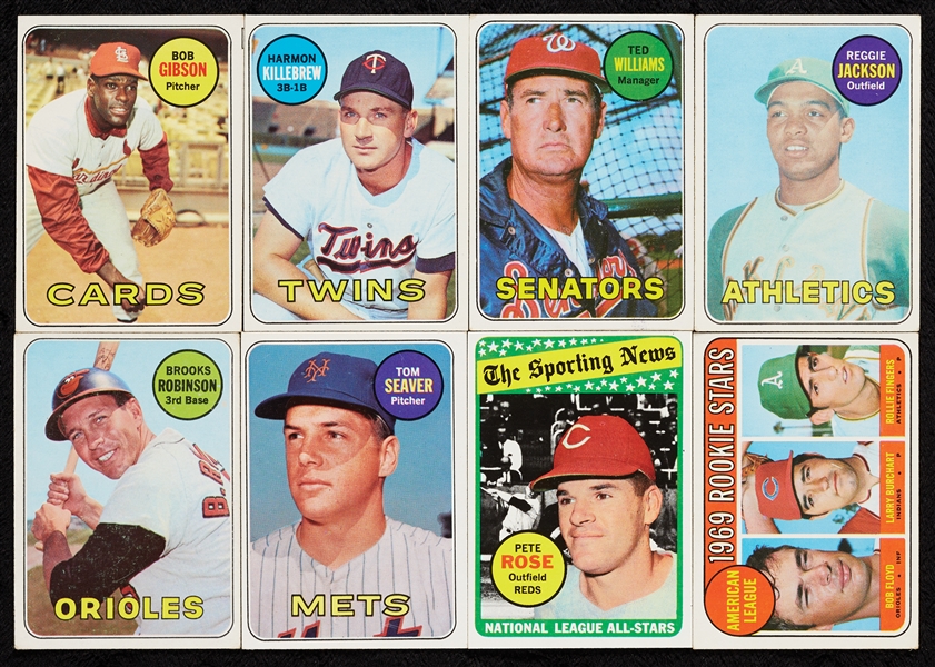 1969 Topps Baseball Complete Set, Nine Slabs (664)