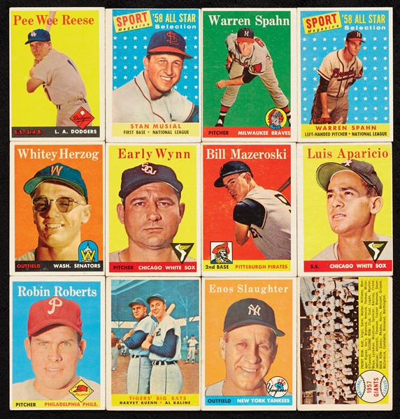 1958 Topps Baseball Partial Set With HOFers (343)