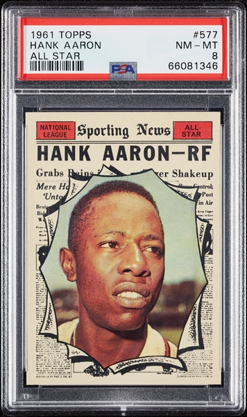 1961 Topps Hank Aaron All-Star No. 577 PSA 8