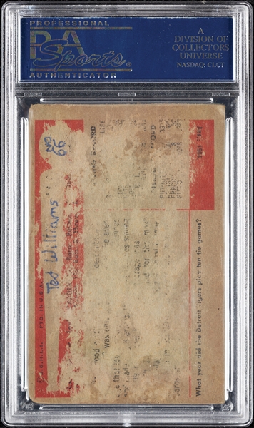 Ted Williams Signed 1954 Bowman No. 66 (PSA/DNA)
