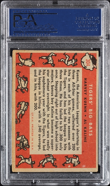 Harvey Kuenn & Al Kaline Signed 1958 Topps Tigers' Big Bats No. 304 (PSA/DNA)