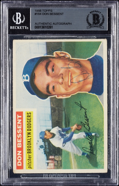 Don Bessent Signed 1956 Topps No. 184 (BAS)