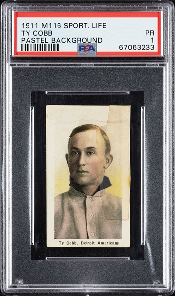 1911 M116 Sporting Life Ty Cobb Pastel Background PSA 1