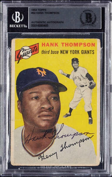 Hank Thompson Signed 1954 Topps No. 64 (BAS)