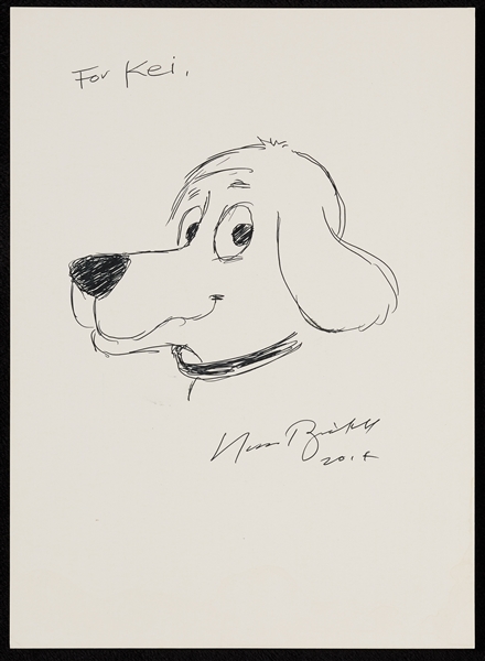 Norman Bridwell Signed Hand-Drawn Clifford Sketch