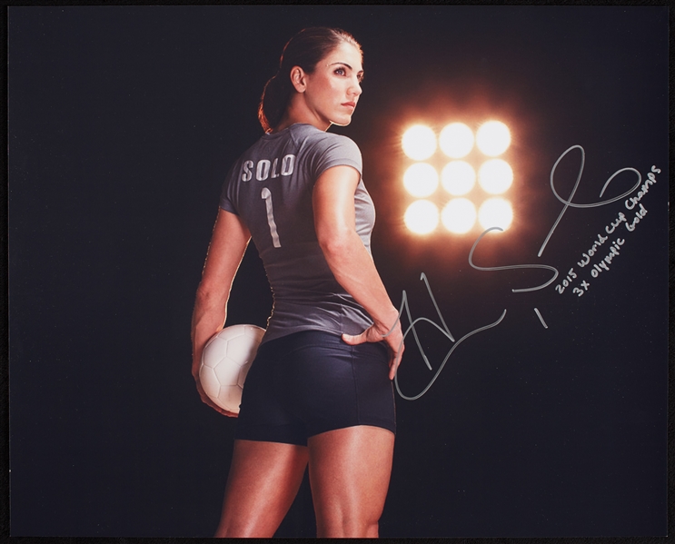 Hope Solo Signed 16x20 Photo with Multiple Inscriptions (BAS)