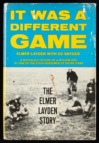 Elmer Layden Signed It Was A Different Game Book (BAS)