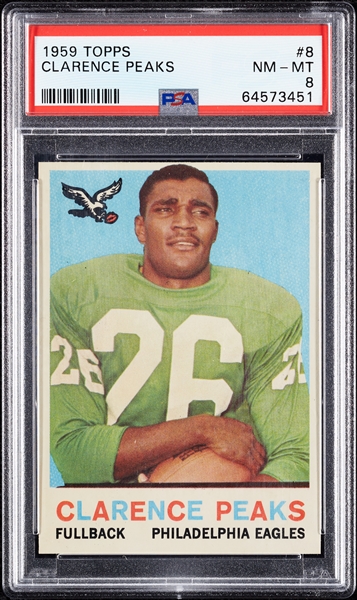 1959 Topps Clarence Peaks No. 8 PSA 8