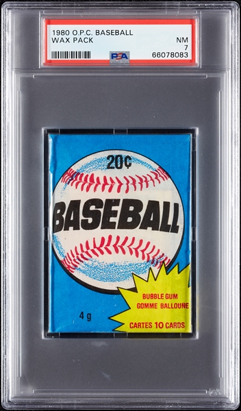 1980 O-Pee-Chee Baseball Wax Pack (Graded PSA 7)
