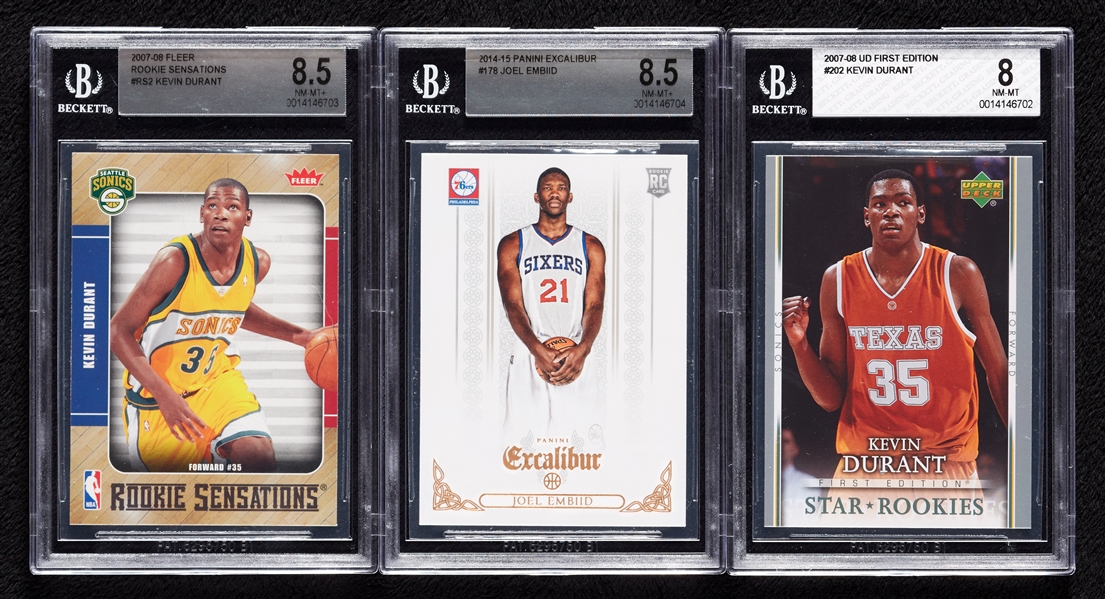 Kevin Durant & Joel Embiid BGS-Graded RC Group (3)