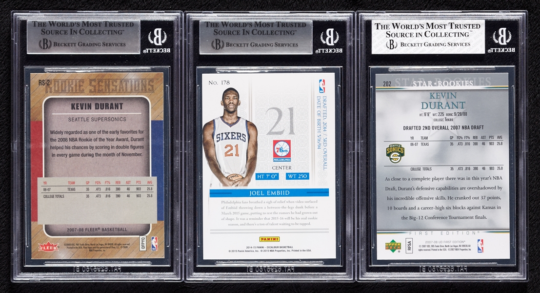 Kevin Durant & Joel Embiid BGS-Graded RC Group (3)
