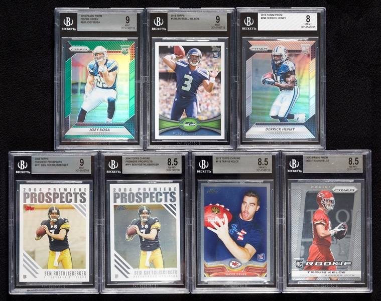 BGS-Graded RC Group with Henry, Wilson, Roethlisberger, Bosa, Kelce (7)