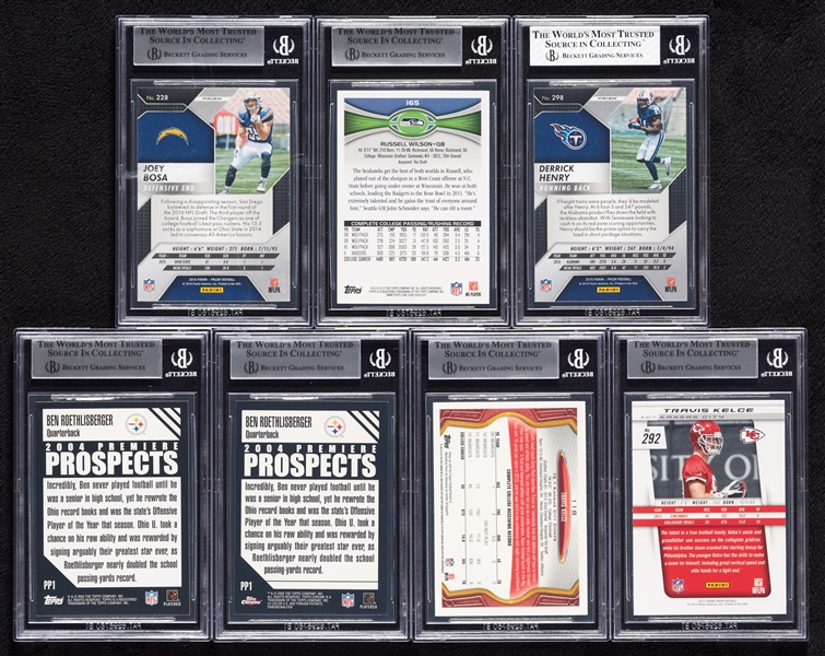 BGS-Graded RC Group with Henry, Wilson, Roethlisberger, Bosa, Kelce (7)