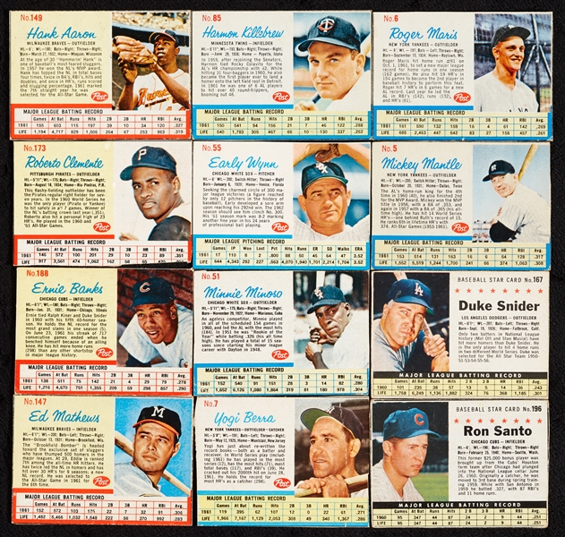 1961-63 Post Cereal and Jello Group, ’62 Partial Set, Two Mantles, Maris (266)