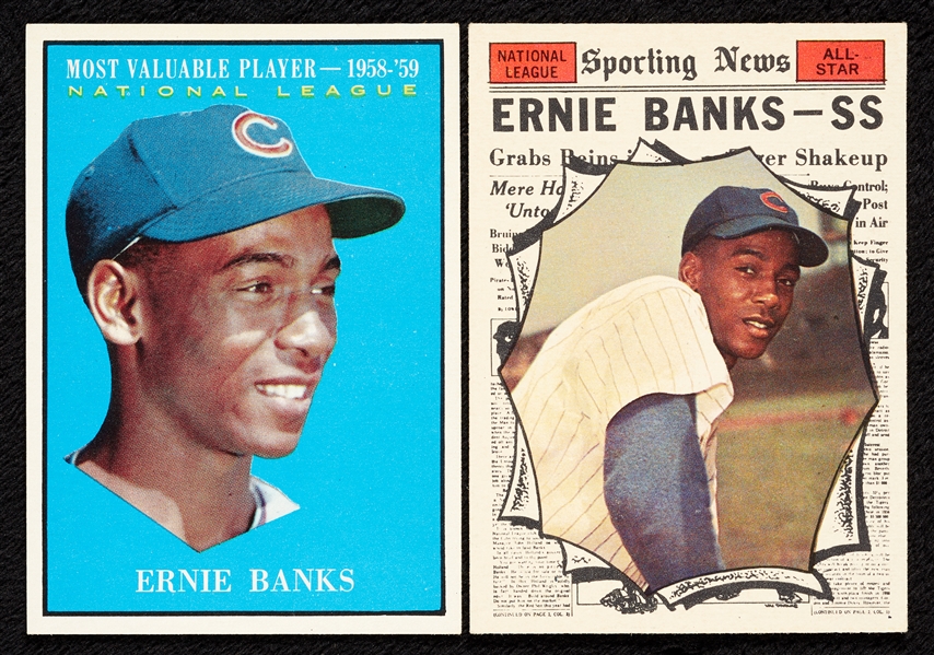 1961 Topps Ernie Banks High-Grade Classic Cards (2)