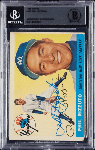 Phil Rizzuto Signed 1955 Topps No. 189 (BAS)