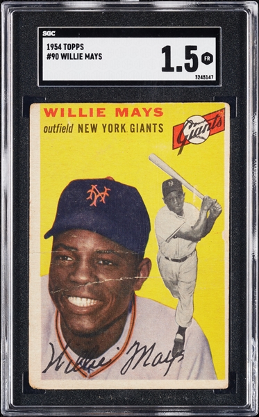 1954 Topps Willie Mays No. 90 SGC 1.5