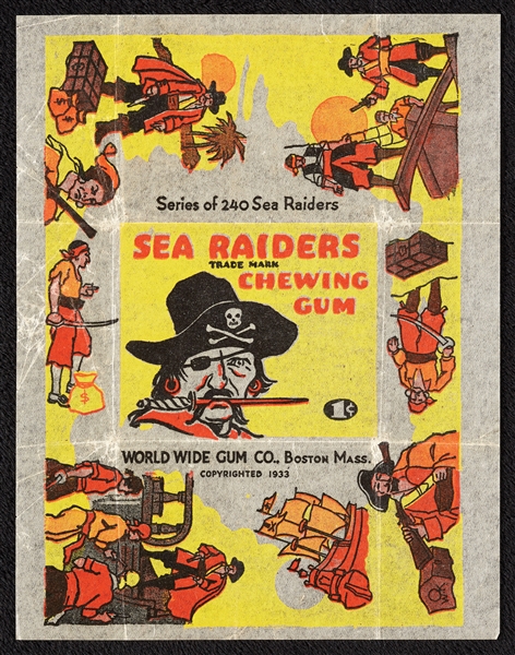 1933 Goudey Sea Raiders Chewing Gum Wrapper