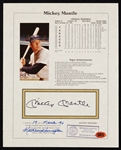 Mickey Mantle Signed 8x10 Stat Sheet 