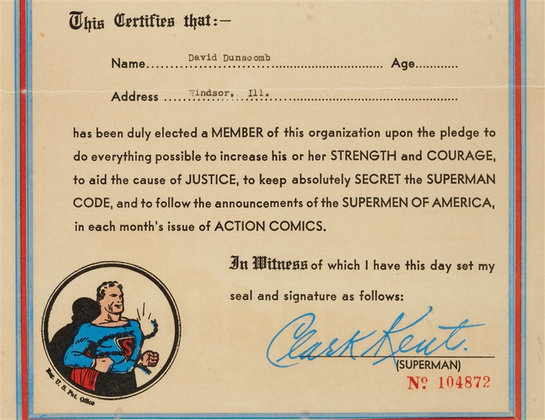 1941 Supermen of America Ephemera Display (6)