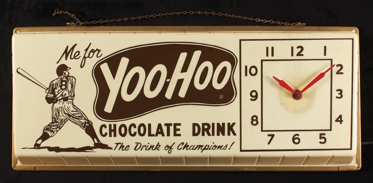 1950s/60s Yoo-Hoo Clock Featuring Yogi Berra