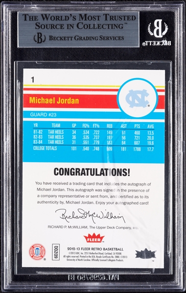 2014 Leaf Best of Basketball Michael Jordan Fleer Retro Autographs 