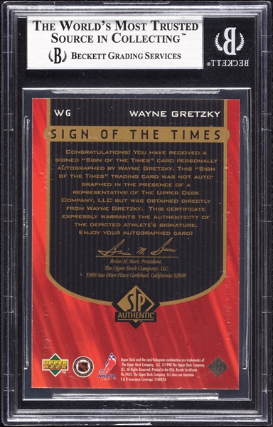 1997-98 SP Authentic Wayne Gretzky Sign of the Times Autograph (BAS)