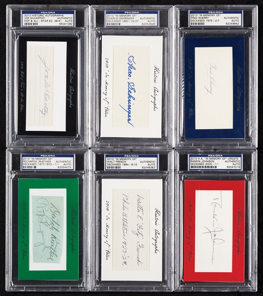 2010 Historic Autographs In Memory of Update Group (6) (PSA/DNA)