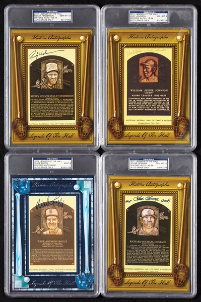 2011 Historic Autographs Legends of the Hall Group (4) (PSA/DNA)