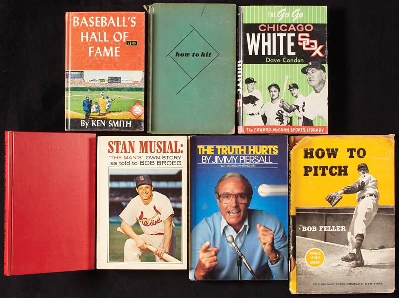 Baseball Hardcover Signed Books Group with Musial (7)