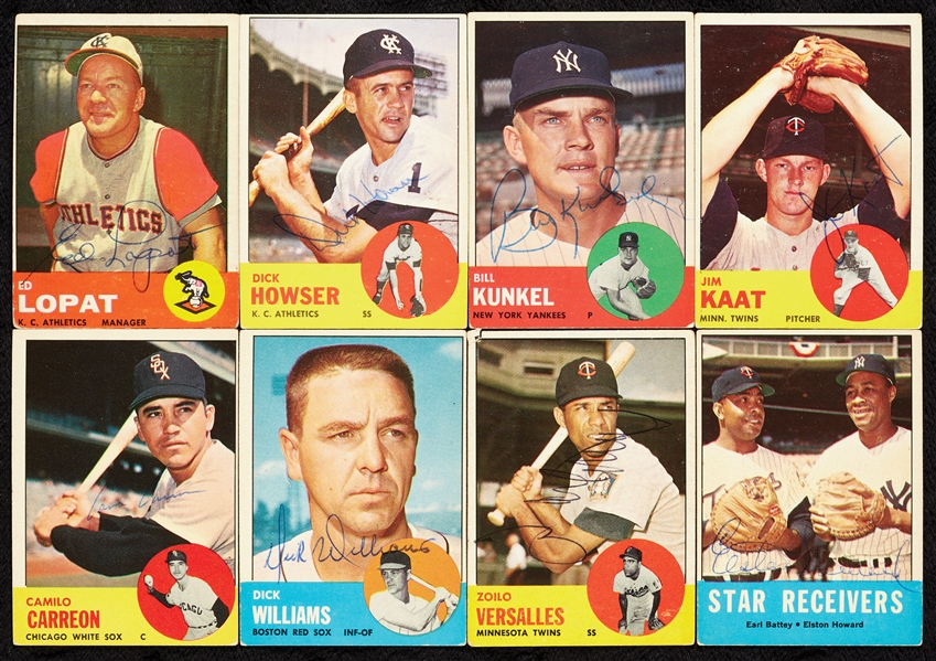 Signed 1963 Topps Baseball Card Collection (121)