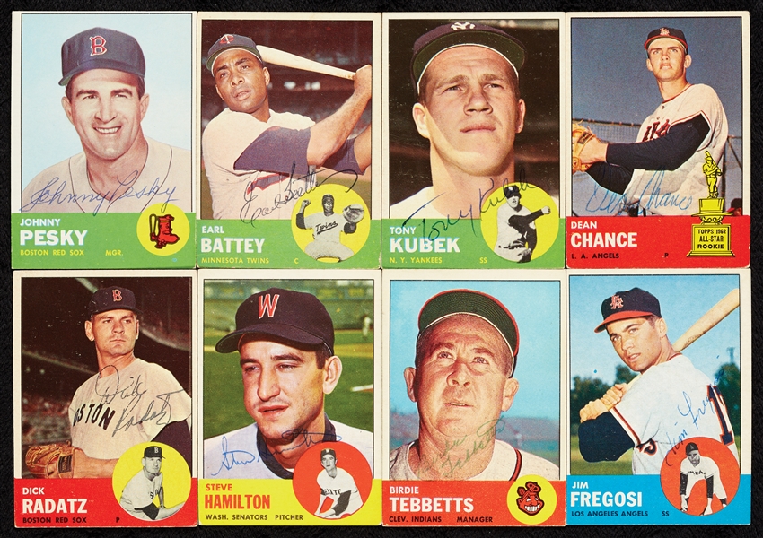 Signed 1963 Topps Baseball Card Collection (121)