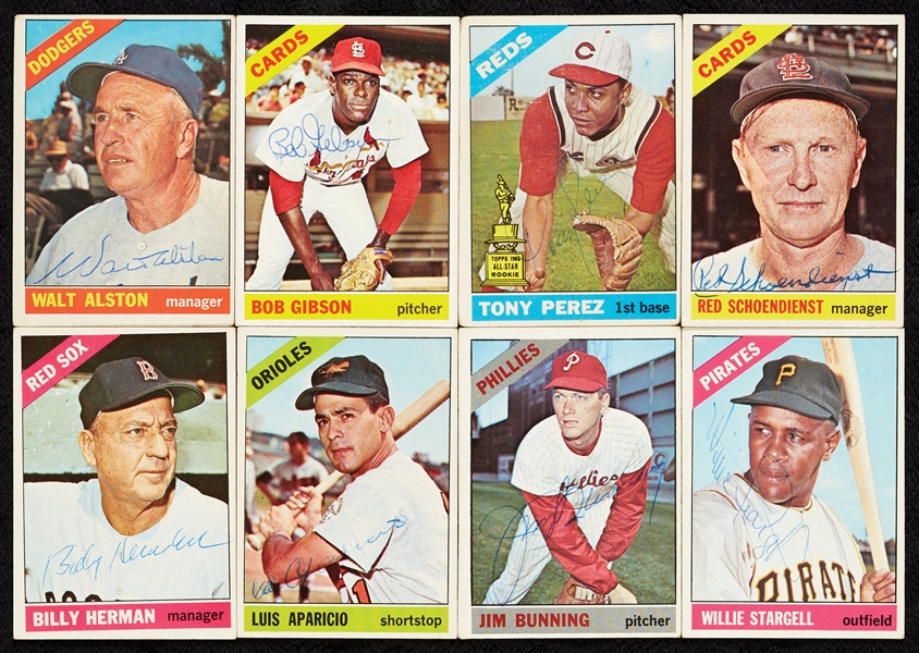 Signed 1966 Topps Baseball Card Collection (111)