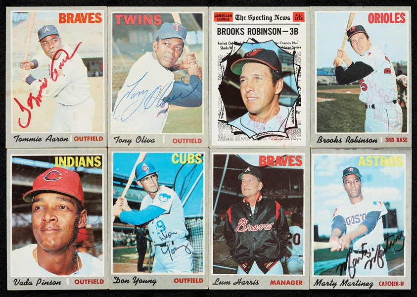 Signed 1970 Topps Baseball Card Collection (129)